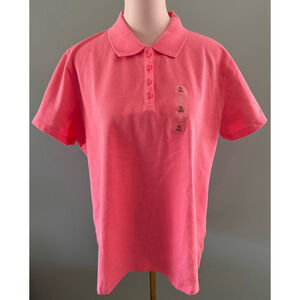 Women's Karen Scott Polo Shirt XL Coral